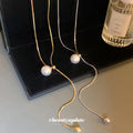 Pearl Cross Lariat and Mixed Chain Necklace Five Styles view 2