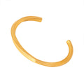 Gold Twisted Open Cuff Bangle Bracelet Smooth Finish view 5