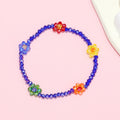 Faceted Bead Flower Stretch Bracelets in Three Colorways view 2