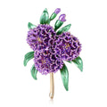 Hydrangea Flower Brooch In 4 Styles With Polished Metal And Decorative Details view 2