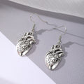 Silver Tone Anatomical Heart Necklace and Hook Earring Options view 4
