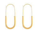 Paperclip U-Shape Hoop Earrings Gold And Steel Tone view 5