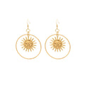 Sun Face Hoop Earring Necklace and Jewelry Set Options view 5