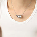Polished Teardrop Pendant Snake Chain Necklace Gold Steel view 6