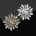 Crystal Starburst Flower Brooch Filigree Rhinestone Pin view 4