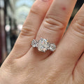 Round Clear Solitaire Three-Stone Ring In Polished Silver Tone view 3