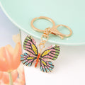 Rhinestone Butterfly Keychain Metal Insect Wing Bag Charm view 6