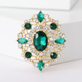 Oval Cluster Crystal Brooch In Nine Color Variations view 12