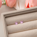 White Square and Pink Round Crystal Look Stud Earrings view 4