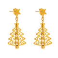 Cutout Christmas Tree Star Stud Dangle Earrings Stainless Steel view 5