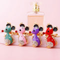 Jeweled Fortune Mouse Keychains in Pink Red Blue Purple and Assorted Colors view 1
