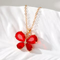 Gold Tone Faceted Crystal Butterfly Pendant Necklaces view 3