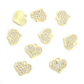 Crystal-Accented Silver Gold Heart Alloy Charms in 2 Styles view 4