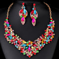 Black Silver Tone Flower Seven Designs Metal Necklace and Earring Set view 11
