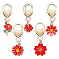Five-Piece Red Flower and Heart Lobster Clasp Charm Assortment view 6