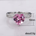 Heart-Shaped Solitaire Pave Ring In Seven Stone Colors view 4
