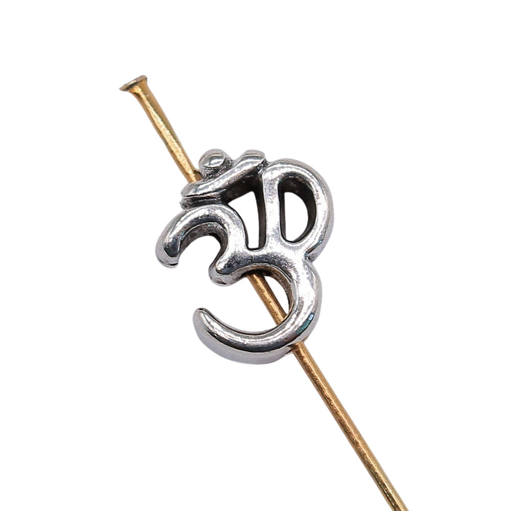 10x12mm 1.4g Antique Silver Zinc Alloy OM Symbol Loose Metal Beads for Bracelet Jewelry Making