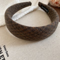 Padded Wool Tweed Headband Beige Red Plaid Brown 4 Styles view 8