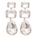 Rectangular Crystal Teardrop Stud Earrings Fashion Jewelry view 5