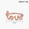 Rose Gold Tone Cursive Love Script Open Band Metal Ring view 5