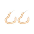 Translucent Brown Open Heart Hoop Earrings with Stud Posts view 5