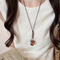 Brown Cord Pendant Necklaces in Six Natural Shapes view 3