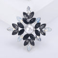 Marquise Crystal Snowflake Brooch With Pearl Center in Four Colors view 7