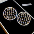 Open Circle Crystal Stud Earrings In Gold And Silver view 6