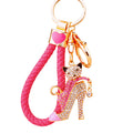 High Heel Cat Keychains in Pink Blue and Purple with Braided Loops view 5