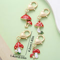 Four-Piece Mushroom Keychain Sets With Gold-Tone Heart Clasps view 3