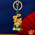 Illuminated Rabbit Keychains With Red or Green Floral Bead Tassels view 3