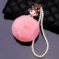 Opera Character Vehicle Hanging Ornaments with Pearl Strands and Faux Fur Poms view 6