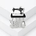 Enamel Sewing Machine Brooch with Dangling Tools Decorative Clothing Pin view 4