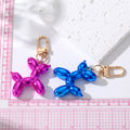 Gold Tone Metallic Balloon Dog Clip Keychains in Ten Colors view 5