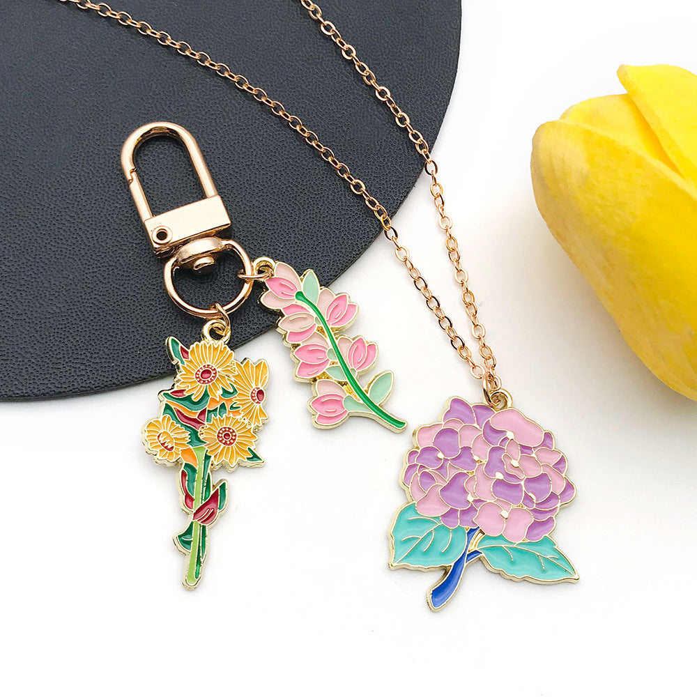 Zinc Alloy Van Gogh Sunflower Iris Flower Charm Pendant for Earrings Necklace DIY