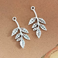 Leafy Branch Metal Charm in Three Vintage Finishes view 6
