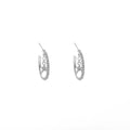 Silver Clear Stone Hoop and Star Chain Dangle Earrings view 5