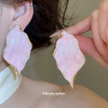Textured Leaf Statement Stud Earrings Fashion Jewelry view 4