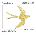 Flying Swallow Brooch in Polished Metal for Jackets and Scarves view 7