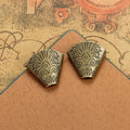 Engraved Fan Shaped Tassel Cap Component in Six Variants view 6