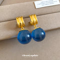 Round Resin Drop Earrings In Four Jewel Tones Fashion Jewelry view 4