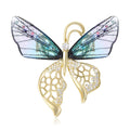 Translucent Wing Butterfly Brooch in Purple or Green view 1