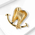 Pink Enamel Tooth Brooch with Crystal Accent and Gold Smile view 3