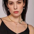 Freshwater Pearl Turquoise Y Necklace And Pearl Drop Hoop Earrings view 1