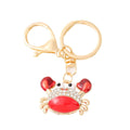 Rhinestone Enamel Crab Keychain Gold Clasp Two Colors view 5