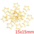 Open Star Stainless Steel Charms in Gold and Steel Tones view 7