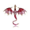 Pink Purple Winged Dragon Crystal Enamel Eight Designs Metal Brooch Pin view 12