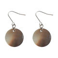 Silver Tone Iridescent Round Shell Disc Hook Earrings For Women view 5