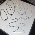 Rhinestone Y-Lariat Necklace Bracelet Earring Three-Piece Set view 1