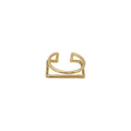 Gold Open Adjustable Ring Square Frame Double Band view 5